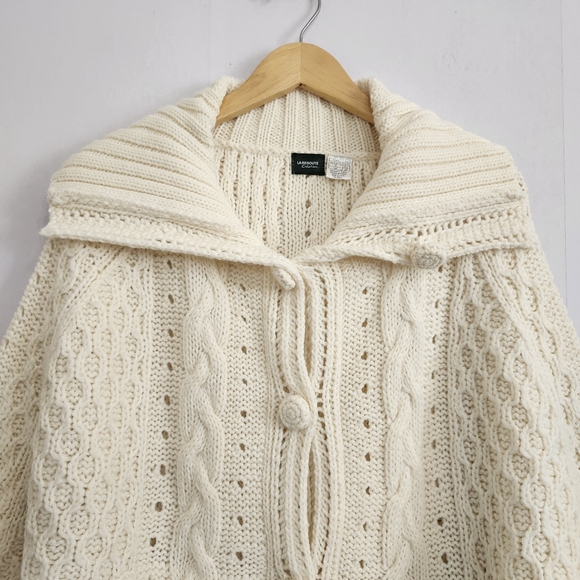 La Redoute Ivory Wool Blend Poncho Cardigan Size 4-8 - Picture 3 of 8